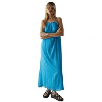 Dobby Marble Chiffon Maxi Halter Dress – Azure Edition
