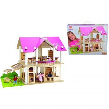 Kiefernholz‑Puppenhaus „Haus der Puppen“ – 27 Teile