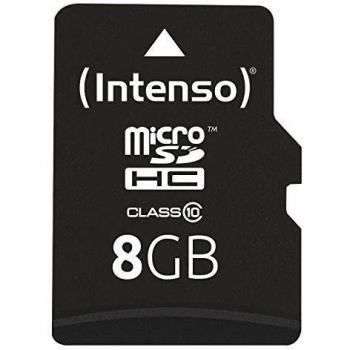 Intenso 8 GB Speicherkarte MicroSDHC Class 10, inkl. Adapter – Schwarz