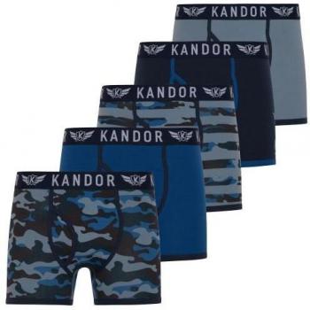 Bóxer de bambú para hombre Kandor Camobee (5 pack) S azul