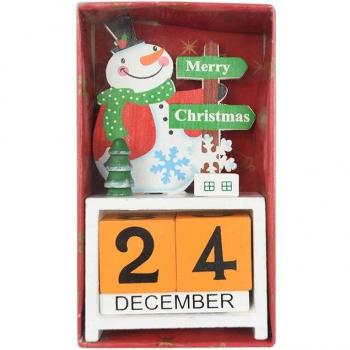 Painted Santa Claus and Snowman Advent Countdown Calendar