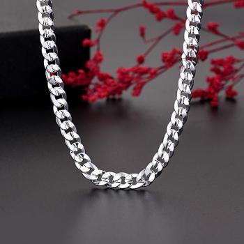 Men's and Women's 7mm Silver Chain Necklace