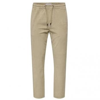 Tapered Fit Cordhose mit elastischem Bund Modell 'LINUS' in Beige