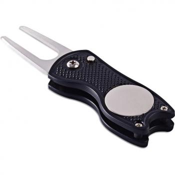 Spring Button Golf Divot Repair Tool with Magnetic Feature
