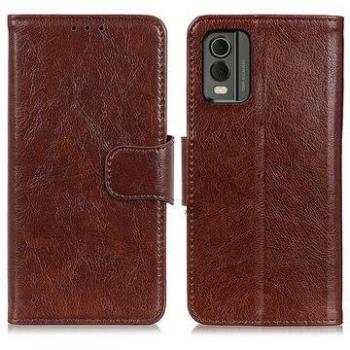 Custodia marrone per Nokia C32 a portafoglio elegante