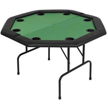 Folding Poker Table for 8 Players, Green Octagonal