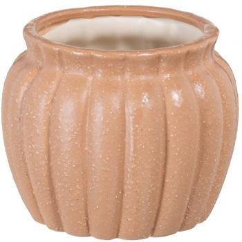 Keramischer Blumentopf 17,5 x 17,5 x 14,5 cm in Lachsfarben