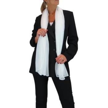 Ivory Luxe Metal‑Threaded Silk Scarf for Females – All Sizes