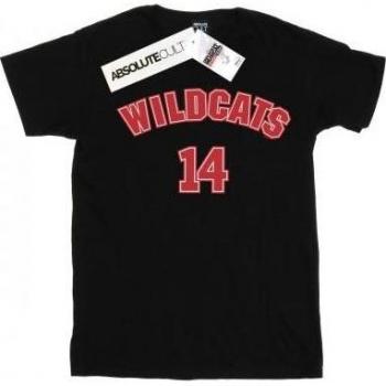 T-Shirt Nera High School Musical Wildcats 14 per Donna in Cotone