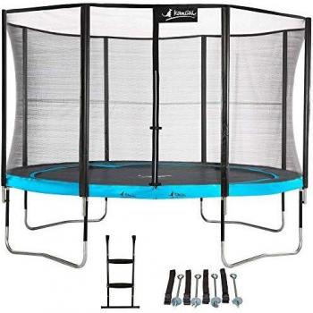 Trampoline de Jardin Kangui 365 cm PUNCHI Bleu 360 avec échelle
