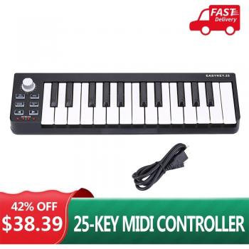 Portabel 25‑toets EasyKeyboard met geheugenbank