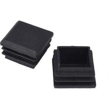 10 Pcs Black Plastic Square Tube Plug Caps 25mm x 25mm