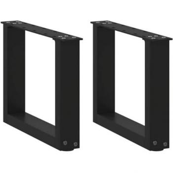 Base en acier U pour table basse – Noir – 2 pièces – 40×(30-31) cm