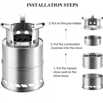 Picnic Stainless Steel Wood Stove