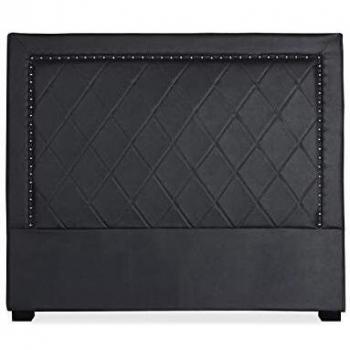 Menzzo Meghan Tête de lit, Simili, Noir, 140