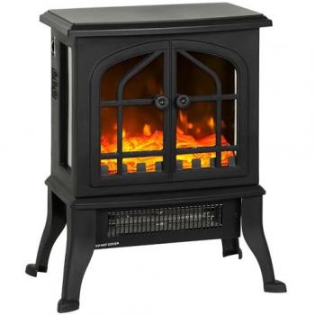 Éclairage de feu HOMCOM – cheminée électrique à flamme 3D, thermostat variable
