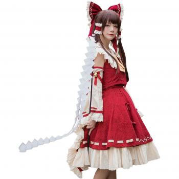 Reimu Hakurei Red Milky Time Lolita Attire