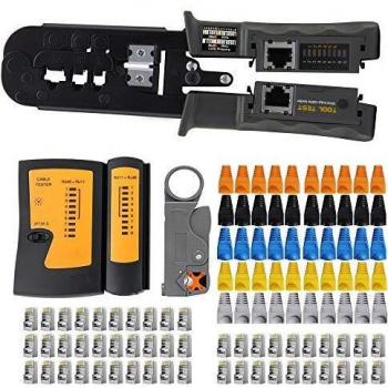 Professional Computer Ethernet Wire Crimper with Tester Tools&Connectors