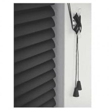Black 152cm Drop Venetian Blinds – PVC, 25mm Wide Slats