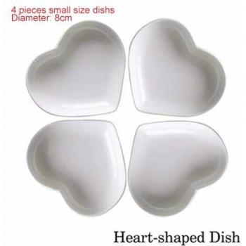 4-Pack Cute Heart-Shaped Snack Plates