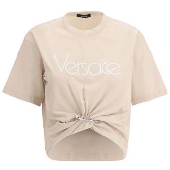 Versace T-Shirt 40 Rosa Taglio Cropped