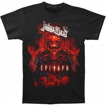 T-shirt Judas Priest unisexe adulte en coton avec cornes Épitaphe