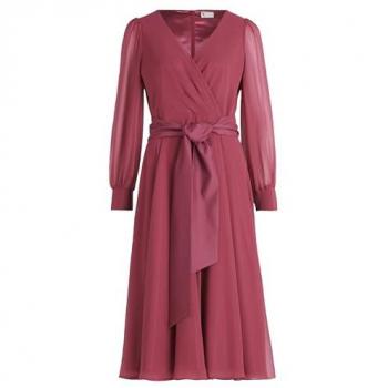Vera Mont Cocktailkleid in Samtrot mit Gürtel