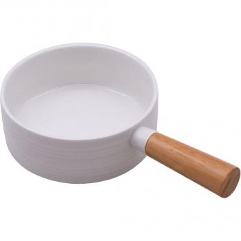 Wood Handle Ceramic Tableware Bowl