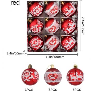 6cm Hand-Painted Plastic Christmas Ball Set