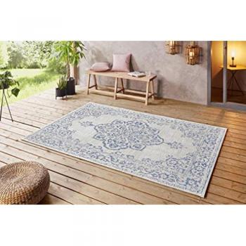 Northrugs Teppich Beach blau/weiß 120.0 W x 8.0 D cm