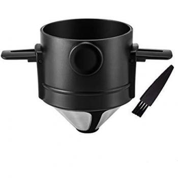 Travel‑Ready 1‑2 Cup Coffee Dripper – Reusable Stainless Steel Filter