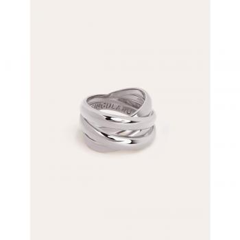 Anillo Double Cross bañado en rodio