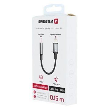 Lightning‑to‑AUX Cable Textile di 15 cm – Nero