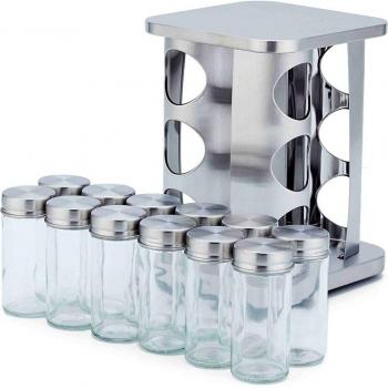 Rangement à épices rotatif, 12 contenants en inox
