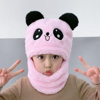 Kids Plush Panda Hat and Scarf Set for Winter