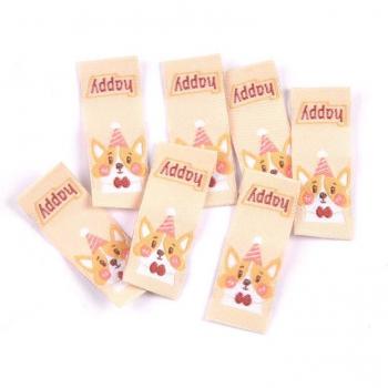 Étiquettes tissées à la main pour vêtements, motifs animaux, 50 pièces, 15x40mm
