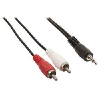 3,5 mm naar 2x RCA audio verdeelkabel 1,50 m zwart