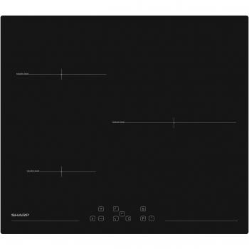 Cuisinière à induction intégrée Sharp KH-6I31NT0K Noir 59 cm avec 3 zones d'induction