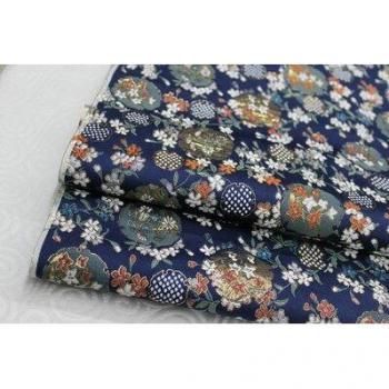 Floral Silk Brocade Fabric for DIY Kimono and Cushion Cover