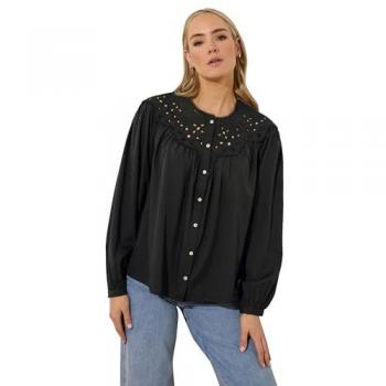Tall Black Broderie Bib Top (Women) – Size 12