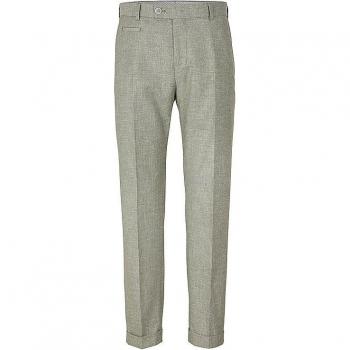 Strellson Herren Anzughose Slim Fit 7/8 Grün Baumwolle‑Leinen – Größe 46