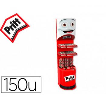 Expositor Metálico Pritt con Luz y Pegamento en Barra 150 Unidades
