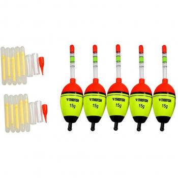 Flotadores de pesca fluorescentes, 5g, 15g, 30g, 40g, EVA, 5 unidades por lote