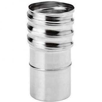 Raccord inox pour tuyau de poêle Ø80 à tubage Ø125