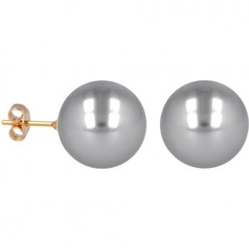 Lily Oro Gris Pendientes Perla 16 mm