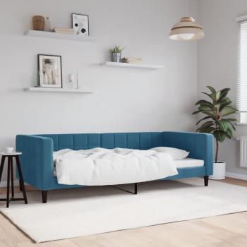 Divano Letto Singolo Blu 90x200 cm in Velluto