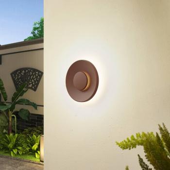 Lucande LED-Außenwandleuchte Kayana, rostfarben, Aluminium, 24 cm