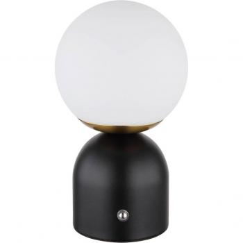 Lampe de chevet LED rechargeable Julsy, noire, 21 cm, métal, CCT