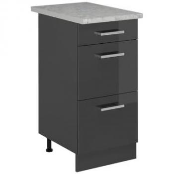 Vicco R-Line mobiletto cucina 40 cm Antracite lucido marmo