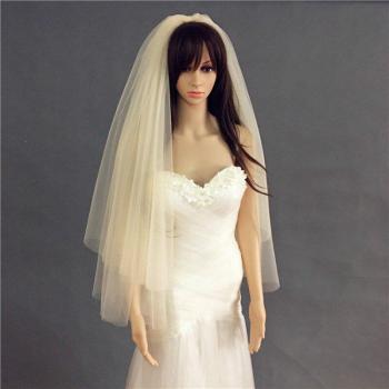 Elegant Wedding Veil with Raw Cut Edge